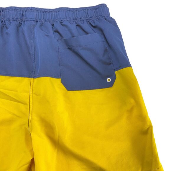 Speedo Swim Trunks Shorts Mens 2XL Blue Yellow Colorblock Elastic Waist Swimwear - Picture 10 of 16